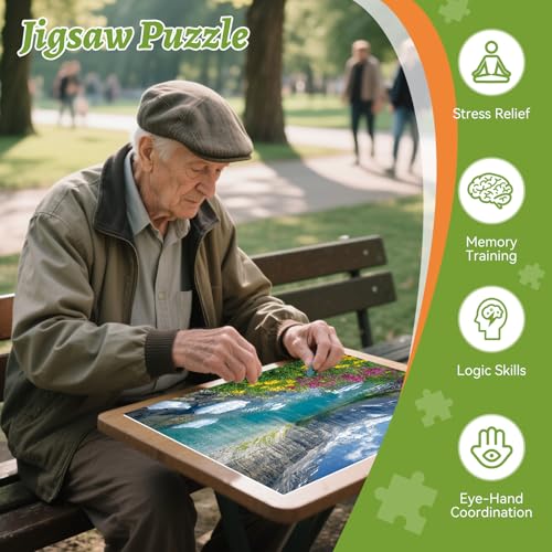 300 Piece Puzzle for Adults– Ice Lake & Wildflower Jigsaw Puzzle – Scenic Nature Puzzle for Relaxation – Great Gift for Adults, Teens & Kids – Fun & Soothing Art – 20.5 x 15 in - color: Ice Lake