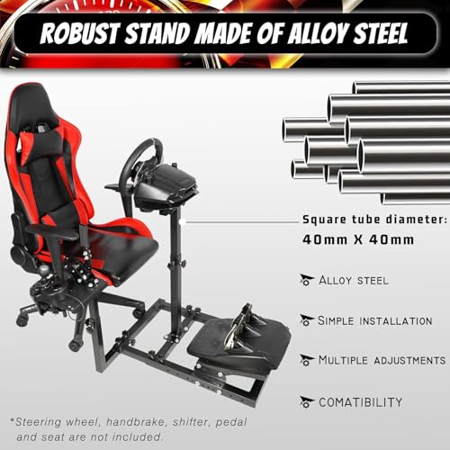 Supllueer Racing Wheel Stand Fit for Logitech G25 G27 G29 G920, for Thrustmaster T300RS T500RS, Racing Simulator Game Stand without Steering Wheel Pedal Shifter
