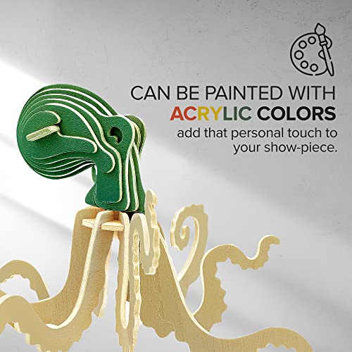 Hands Craft DIY 3D Wooden Puzzle – 6 Assorted Sea Animals Bundle Pack Set Brain Teaser Puzzles Educational STEM Toy Adults and Kids to Build Safe and Non-Toxic Easy Punch Out Premium Wood JP2B5 - color: Sea Animals