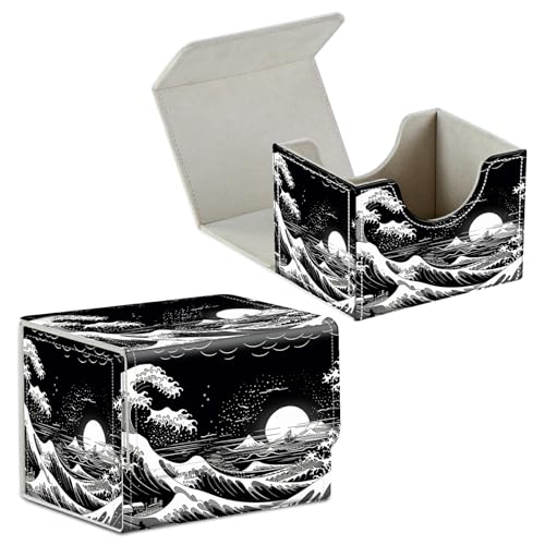 Card Deck Box for Trading Cards Commander Deck Box Card Storage Box with Strong Magnet Magic Premium Gathering Deck Box Cover for TCG CCG Magic Cards,Great Wave - color: Great Wave, size: A Card Case