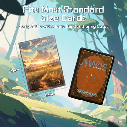 MTG Card Sleeves - Savannah(Green White) - Fantasy Dual Lands Series - Ultra Clear Front & Matte Finish Back, 100 Count Standard Size TCG Art Sleeves for Magic The Gathering - color: Savannah(green White)