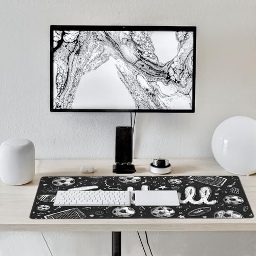 Football Soccer Gaming Mouse Pad, Large Desk Mat, Non-Slip Rubber Base, 35.4" x 15.7", for PC and Laptop - color: Football