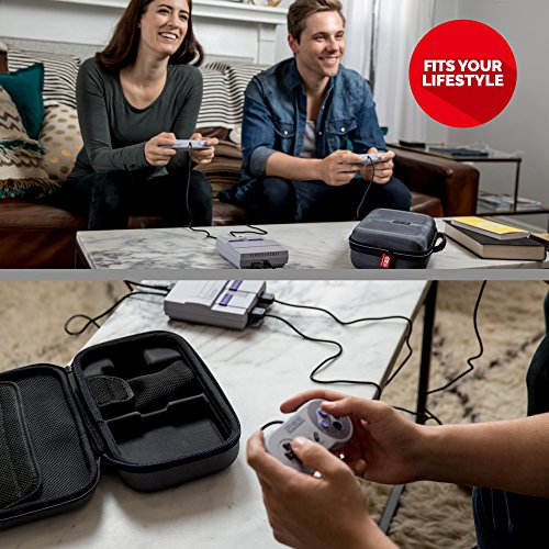 RDS - Officially Licensed Super Nintendo Classic Entertainment System Carrying Case – Protective Deluxe Travel System with Gray Ballistic Nylon Exterior