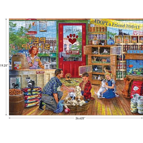 RoseArt - Back to The Past - Pet Store Friends - 1000 Piece Jigsaw Puzzle for Adults - style: Pet Store Friends
