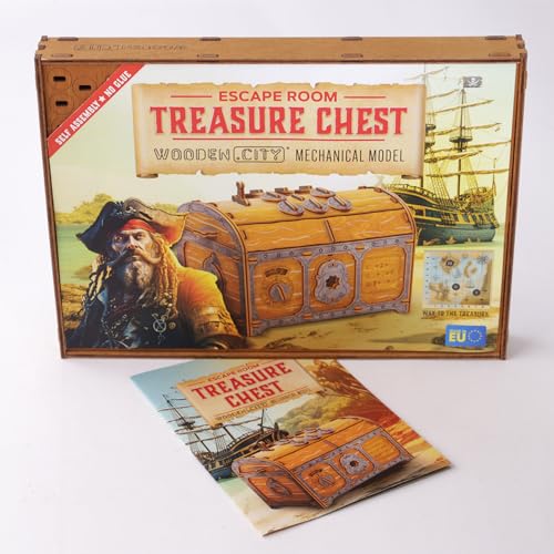 WOODEN.CITY Treasure Chest Puzzle Box for Adults – 3D Wooden Puzzles Mystery Box Brain Teaser & Escape Room Game with Secret Opening (165 Pieces, Gift Idea)