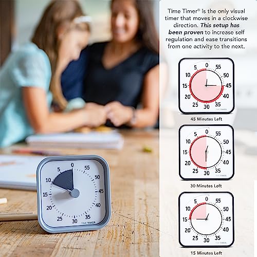 Time Timer MOD 60-Minute Visual Timer, Home Edition, Silent Operation, Study Tool for Homeschool and Office Use (Pale Shale) - color: Pale Shale, style: Timer