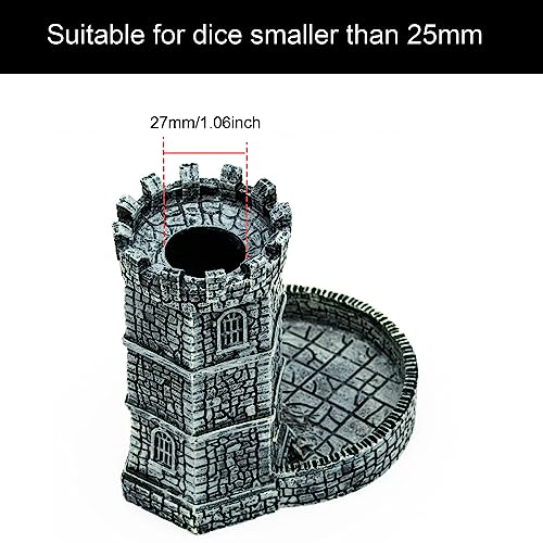 Dice Tower D&D Castle Dice Rolling Tower for Role Playing Games | Grey, Resin Material, D&D Accessory, DM Gift, for Dungeons and Dragons RPG Board Games Tabletop Games - color: Grey