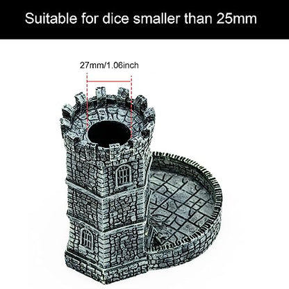 Dice Tower D&D Castle Dice Rolling Tower for Role Playing Games | Grey, Resin Material, D&D Accessory, DM Gift, for Dungeons and Dragons RPG Board Games Tabletop Games - color: Grey