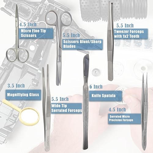 A2Z 44 PC Best Gundam Model Building Tools Kit Hobby Model Assembling Craft Universal Tools Set for Dollhouse,Model Car, Warhammer Detail Miniature Figures,Repairing & Fixing - Made of Stainless Steel