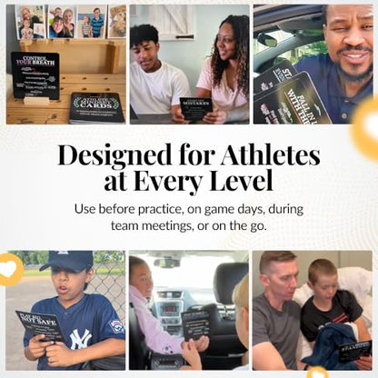 Athlete Mindset & Motivation Cards – 52 Winning Habits for Confidence, Grit & Mental Toughness – For Athletes, Coaches & Parents – Includes Wooden Display Stand – Gift for Athletes & Coaches - style: Athlete Mindset