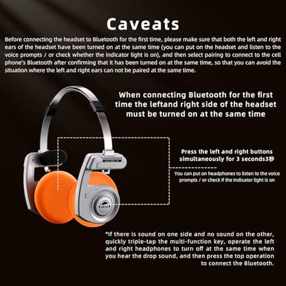 okcsc Classic Retro Headphones, Retro Style, BT Wireless On-Ear Headsets, Ultra Lightweight Retro Headsts/40mm Class Composite Film/80s 90s Design/BT 5.3 & Wired Two Connection Modes, BT/Silver - color: Silver, size: Bluetooth