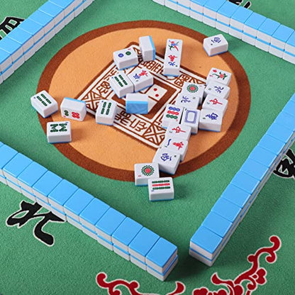 Mahjong Mat, Anti Slip and Noise Reduction Table Cover for Mahjong, Poker, Card, Board & Tile Games (Green, 31.5 inches) - color: Green
