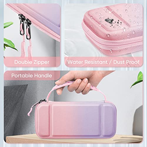 FINTIE Carrying Case for Nintendo Switch Lite 2019, [Shockproof] Hard Shell Protective Cover Travel Bag with Game Card & Micro SD Card Slots for Switch Lite Console & Accessories, Fantasy Ombre - color: fantasy ombre