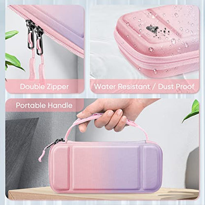 FINTIE Carrying Case for Nintendo Switch Lite 2019, [Shockproof] Hard Shell Protective Cover Travel Bag with Game Card & Micro SD Card Slots for Switch Lite Console & Accessories, Fantasy Ombre - color: fantasy ombre