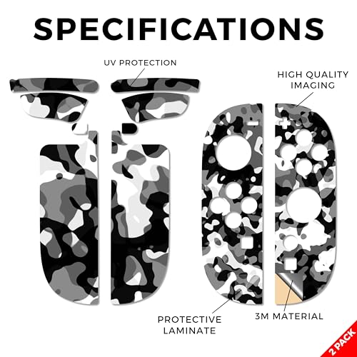 Gaming Skin Compatible with Nintendo Switch 2 Joy-Con Controller 2 Pack - Black Modern Camo - Premium 3M Vinyl Protective Wrap Decal Cover - Easy to Apply | Crafted in The USA by MightySkins - color: Black Modern Camo, size: 2 Pack of Joy-Con Skins, style