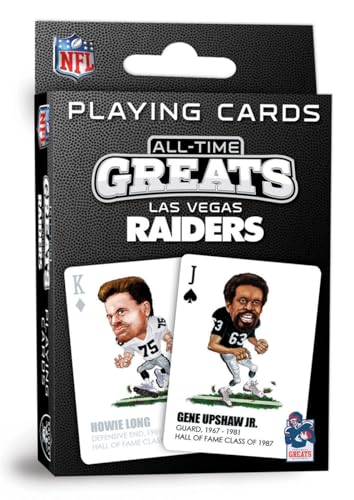 MasterPieces Family Games - NFL Las Vegas Raiders All-Time Greats Playing Cards - Officially Licensed Playing Card Deck for Adults, Kids, and Family - style: Las Vegas Raiders