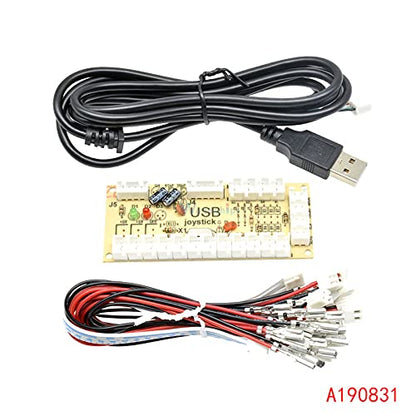 Zero Delay Arcade USB Encoder PC to Joystick Push Buttons Wired Cables for Fight Stick Control Module Board DIY Arcade Game Kit