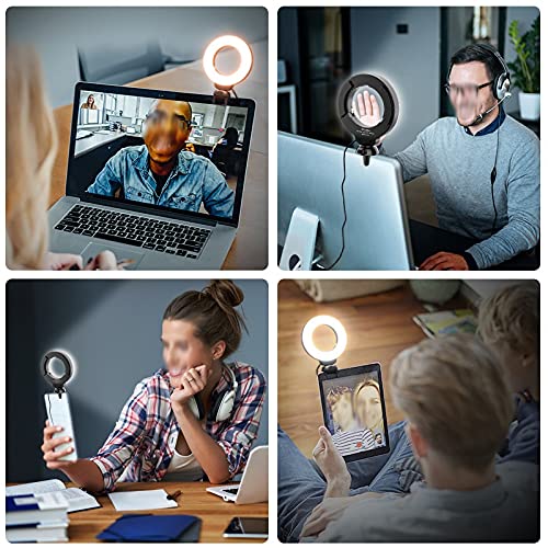 Video Conference Light 4'' 10cm Selfie for Laptop PC Webcam with Clip