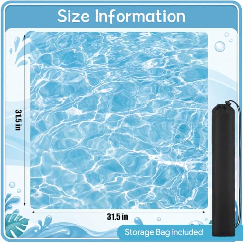 Drydiet Mahjong Mat for Table 31.5 x 31.5 Inch American Mahjong Mat with Carrying Bag, Non-Slip Noise Reduction Table Item for Family Poker Domino Board Game Night & Party Use(Pool Themed) - style: Pool Themed