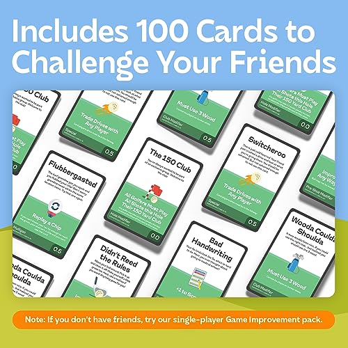 On-Course Golf Game - 100 Interactive Playable Cards - Perfect Golf Gift for Any Golfer - Ridiculous Multiplayer Game - 1-4 Players - All Skill Levels