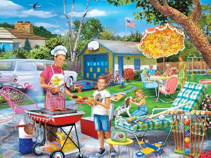MasterPieces 400 Piece Jigsaw Puzzle for Adults, Family, or Youth - Backyard Barbeque Theme - Extra Large Pieces, Easy-to-Grip, 18" x 24" - style: Backyard Barbeque