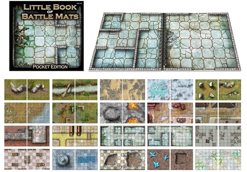 Loke The Little Book of Battle Mats Pocket Edition, Ages 14+ | Portable 6x6 RPG Map Book for DnD & Tabletop Game, Lay Flat Dry Erase Grid Maps for Game Masters