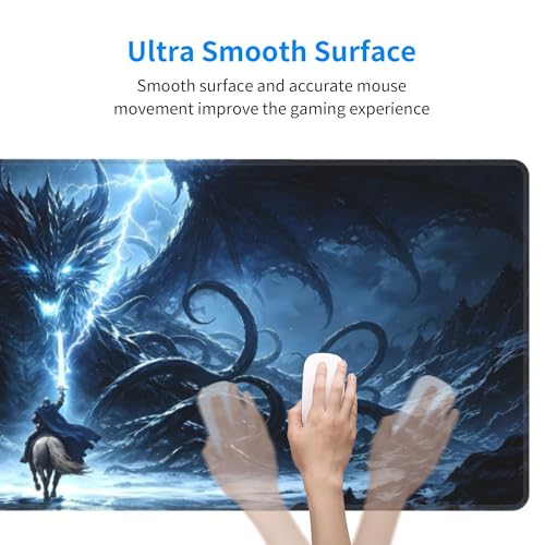 Dragon Gaming Mouse Pad Extended Large Mouse Mat 31.5 X 11.8 Inch Nonslip Rubber Base Long Desk Pad Stitched Edges Mousepad Mice Pad for Office Home Game - color: Dragon