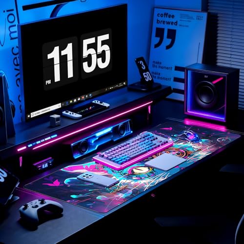 Gaming Mouse Pad, Desk Mat for Keyboard and Mouse, Large Mouse Pad for Desk, Computer Mousepad - color: Cool Cat Head 2