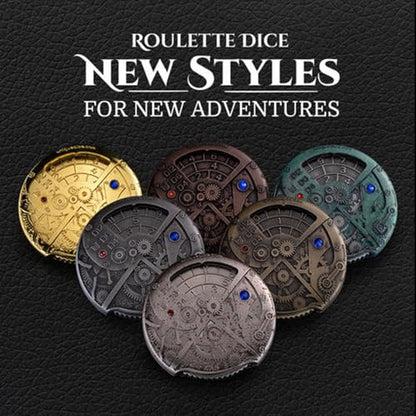UD Roulette Dice Mechanical Dice Spinner DND Steampunk Metal Dragons D and D Dice Set with TRPG DND Dice 7-in-1 Spinner Metal D&D Dice Set Role Playing Games - color: 08 Roulette Chameleon