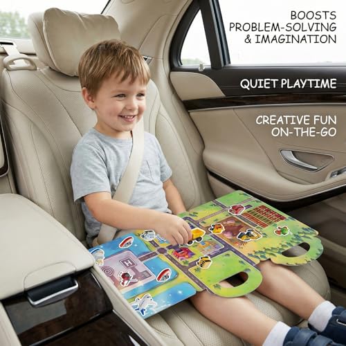 Large Reusable Jelly Sticker Books for Boys 4-8, Kids 3-6, 3 Sets | Dino, Ocean & Vehicle | Large Reusable 3D Puffy Jelly Stickers | Mess-Free Travel Toy | Gift for Boys Ages 3-8 - style: Dinosaur/Ocean/Vehicle