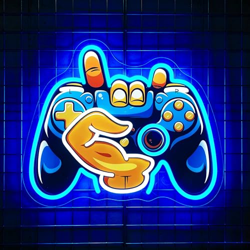 Gamer Neon Sign for Wall Decor Dimmable UV Printed Game Controller Led Sign for Game Room Decor Video Game Neon Lights for Teenage Boys USB Powered - color: Game Controller