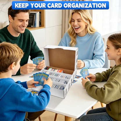 8 Pack Trading Card Storage Box 25000+ Count Cards Storage Box with 48 Card Divider White Sports Card Boxes Bulk Card Cases Cardboard Card Collection Trading Card Boxes for Basketball MTG TCG Cards - size: 8 Set-2