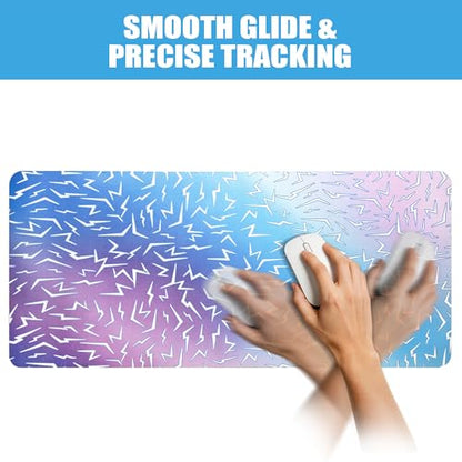 Large Padded Desk Mat, Waterproof PU Leather, Ombre Gradient | Stylish Korean print, smooth grip rubber base, anti-curl edges, soft, flexible and portable for gaming & office use