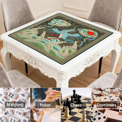 Albert Racine Famous Painting Mahjong Mat for Table, 31.5*31.5in Anti Slip American Mahjong Table Cloth, Noise Reduction, Neoprene Mah jongg Mat with Carrying Bag & 3 Dices for Board Tile Games Mats - color: Floral08