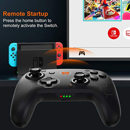 Wireless Gaming Controllers, BIGBIG WON PC Gaming Controller Custom Button, 6-Axis Gyro, Dual Shock, Macro, Turbo, 2.4GHz Dongle Gamepad for Windows 10/Android/iOS/Switch Bluetooth Controller Black - color: Z-C2