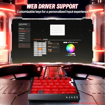 A.JAZZ AK029 Wired 29 Keys One-Handed RGB Gaming Keyboard with 8000HZ,0.01mm RT Magnetic Switches Adjustable Actuation,Hotswappable Mechanical Keyboard,Aluminum Plate,Web Driver for Gamers-Red - color: Red Transparent
