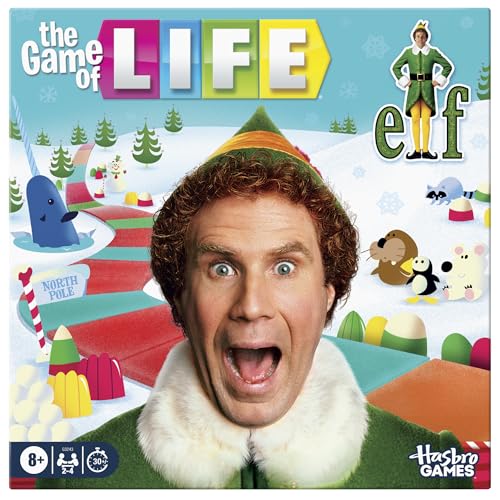 Hasbro Gaming The Game of Life Elf Board Game | Officially Licensed Elf Games for Kids, Teens & Adults | 2-4 Players | 30 Mins. | Family Ages 8+