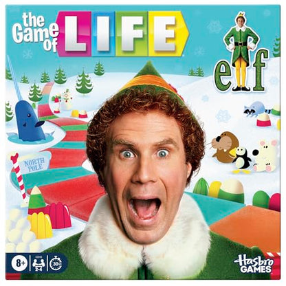 Hasbro Gaming The Game of Life Elf Board Game | Officially Licensed Elf Games for Kids, Teens & Adults | 2-4 Players | 30 Mins. | Family Ages 8+