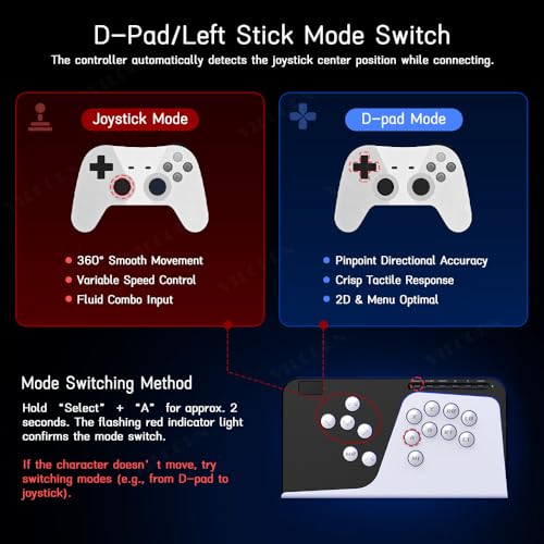 VILCORN Leverless Arcade Stick, All-Button Fighting Controller for PC Steam, PS4, Xbox, Switch/Switch2, Android ios T8 SF6 Game Keyboard with Macro & Turbo