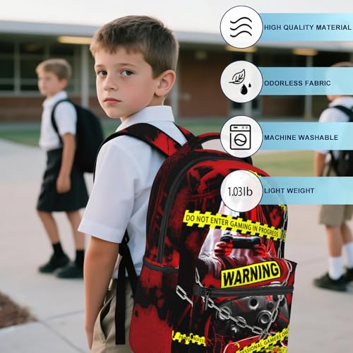 Game Backpack For Boys Gamers Boys Backpack for Kids Children Teens Elementary Middle School Students Bookbag Ages 6-18 Lightweight Travel Back Pack - color: Crime Game