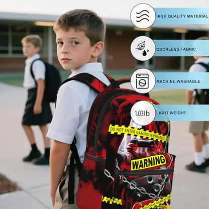 Game Backpack For Boys Gamers Boys Backpack for Kids Children Teens Elementary Middle School Students Bookbag Ages 6-18 Lightweight Travel Back Pack - color: Crime Game