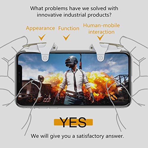Leprato Mobile Controller, Mobile Game Trigger Cellphone Gaming Joystick Compatible with Android iOS Phones Gifts for Men Women Game Lovers - color: White