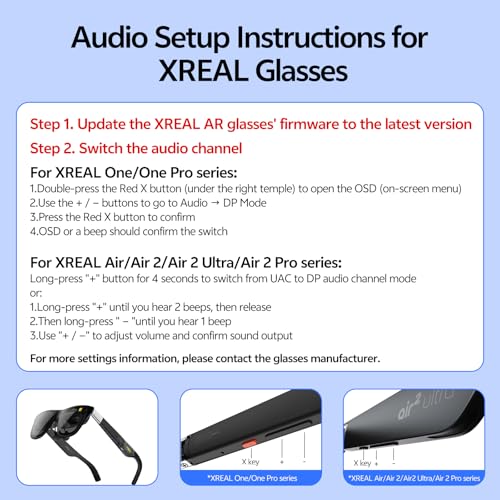 HDMI to USB C Adapter for AR Glasses - 4K@60Hz 2K@120Hz HDMI Source to USB-C Display, Aluminum Housing, for PS5, Xbox, Switch, Laptop, Fire TV Stick to XREAL, Rokid, RayNeo, Viture, Portable Monitor