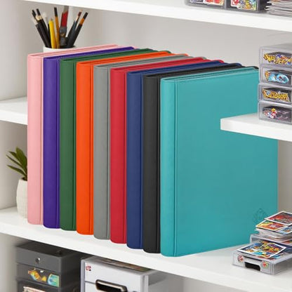 Premium Card Binder 16 Pocket,Trading Card Binder Holds up to 1000+Cards Sturdy Card Collection Album, Card Holder Folders for MTG, TCG, Game Cards & Sports Cards - color: 16Cyan