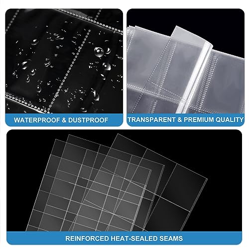 ABLY 720 Pocket Double Sided Card Sleeves, 9-Pocket, for 3 Ring Binder | 40 pages, trading card protector sheets for Pokemon, baseball, Skylanders, clear plastic, fit 3-ring binder - size: Double-Sided