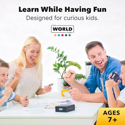 The World Game - Geography Card Game - Educational Games for Kids, Family and Adults - Cool Learning Gift Idea for Teenage Boys & Girls 8-12 with Map