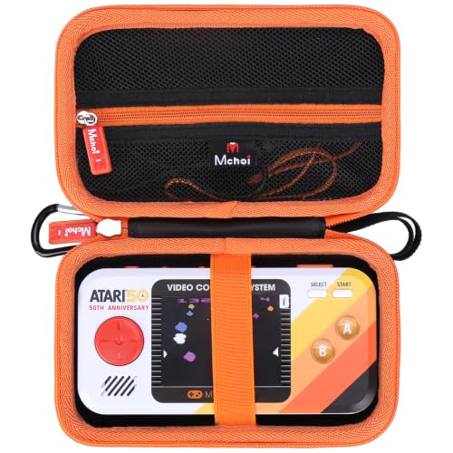 Hard Carrying Case for My Arcade Atari Pocket Player Pro, Pac-Man & Bubble Bobble Handheld Console, Shockproof EVA Protective Cover with Mesh Pocket & Elastic Strap, Retro Game Storage Bag