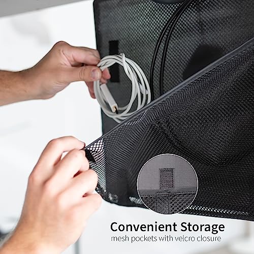 VIVO Black 30 inch Under Desk Privacy and Cable Management Organizer Sleeve, Wire Hider Kit Panel System, DESK-SKIRT-30 - size: 30" Panel