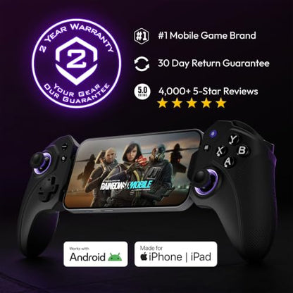 ELO Vagabond Mobile Gaming Controller & Travel Case Bundle | iPhone 15/16, iPad Mini & Android Phone Controller (USBC) - Call of Duty Mobile, PS Remote Play, Xbox Cloud Gaming & More