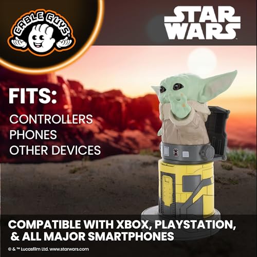 Cableguys Grogu Mandalorian Apprentice Controller Holder & Phone Stand - Gaming Setup Accessories for Desk and Game Room, Stand Compatible with Xbox, PlayStation & Most Standard Game Controllers